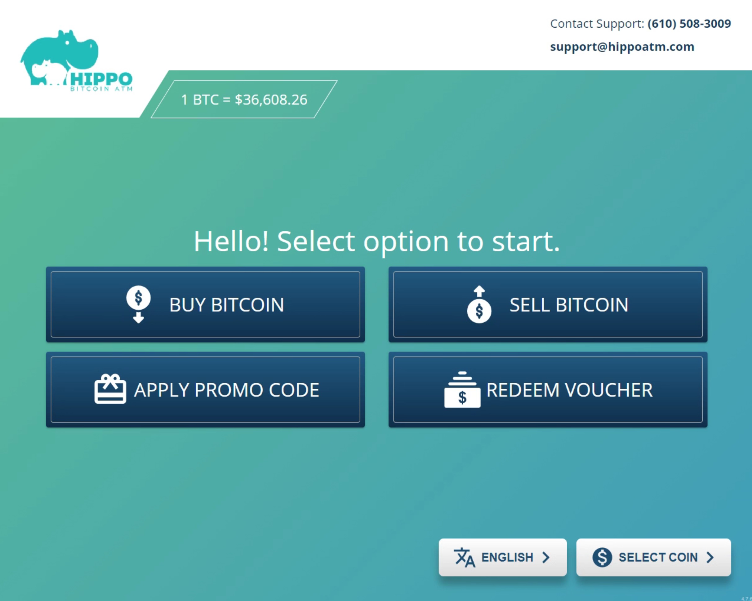 Bitcoin ATM interface