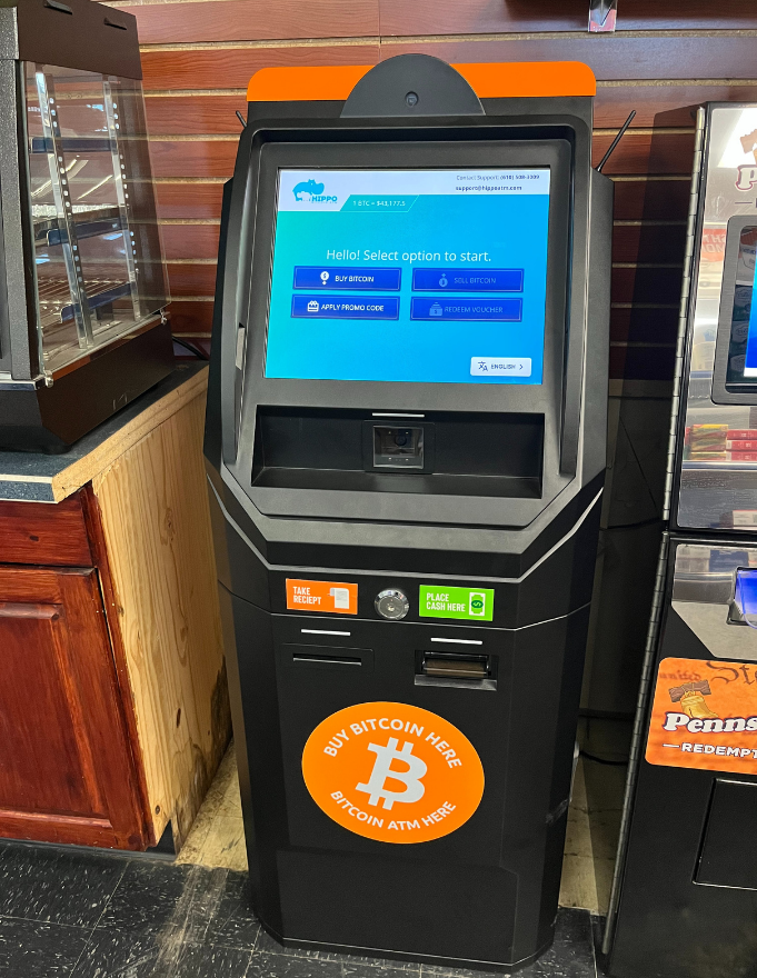 Bitcoin ATM located at Global Gas at 549 Doylestown Rd, Lansdale, PA, 19446